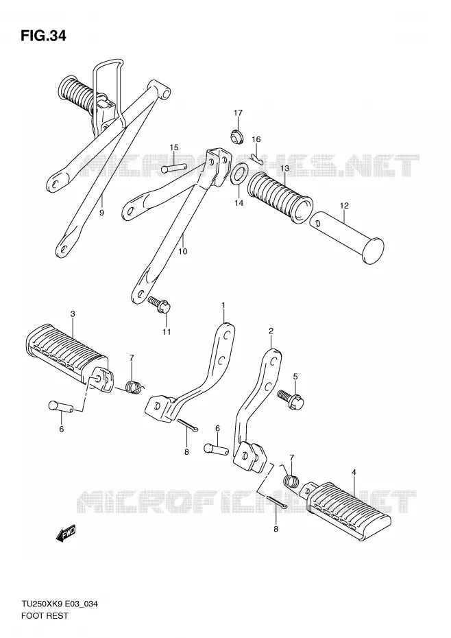FOOTREST Suzuki MOTO 250 TU 2009  TU250XK9(E3)
