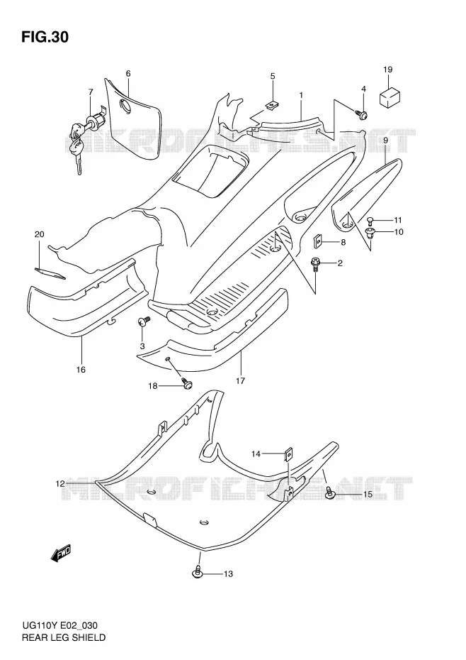 FOOTREST Suzuki SCOOTER 110 UG 2000  UG110Y(E2)