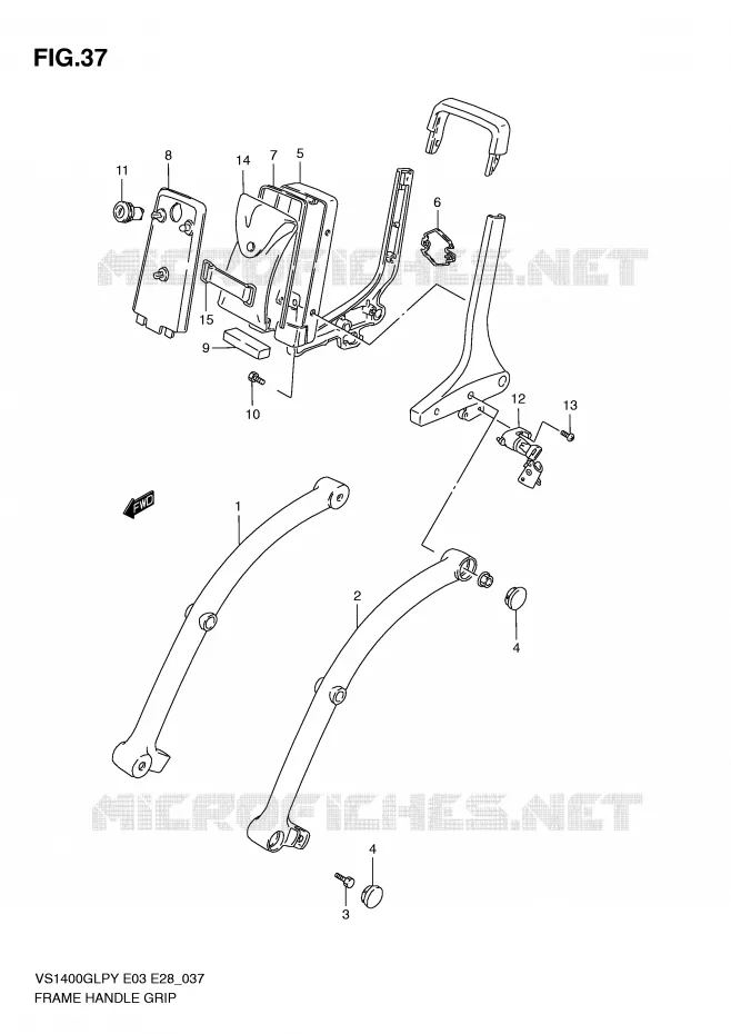 FRAME HANDLE GRIP Suzuki MOTO 1400 INTRUDER 1997  VS1400GLPV(E3/E28)