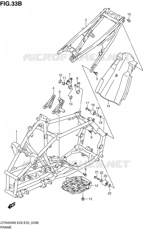 FRAME (MODEL L0) Suzuki QUAD 450 QUADRACER 2008  LT-R450ZK8(E28/E33)