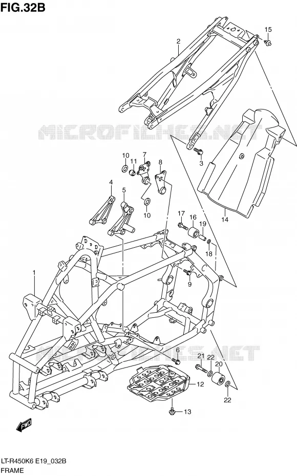 FRAME (MODEL L0) Suzuki QUAD 450 QUADRACER 2010  LT-R450ZL0(E19)