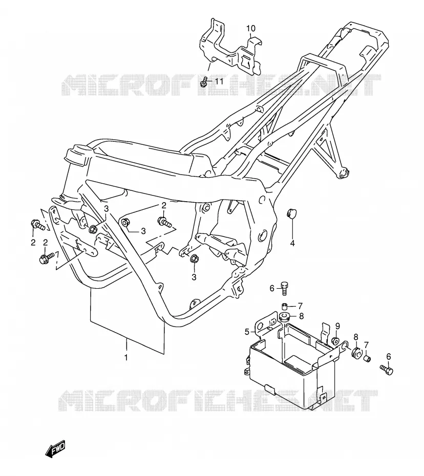FRAME (MODEL X/Y) Suzuki MOTO 500 GS-E 1999  GS500EX(E2)