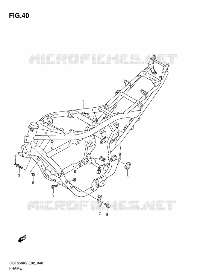 FRAME Suzuki MOTO 650 BANDIT 2009  GSF650K9(E2)