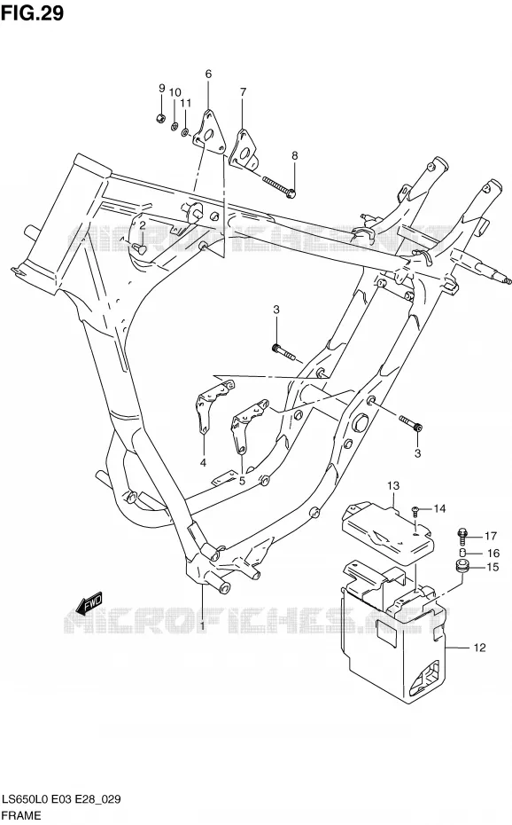 FRAME Suzuki MOTO 650 BOULEVARD 2010  LS650L0(E3/E28)