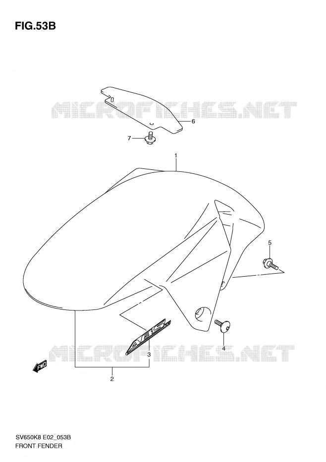 FRONT FENDER (MODEL L0) Suzuki MOTO 650 SV 2009  SV650K9(E2)
