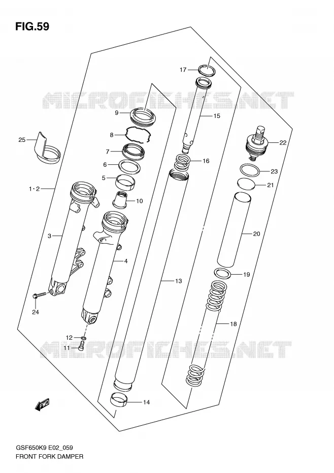 FRONT FORK Suzuki MOTO 650 BANDIT 2009  GSF650SK9(E2)