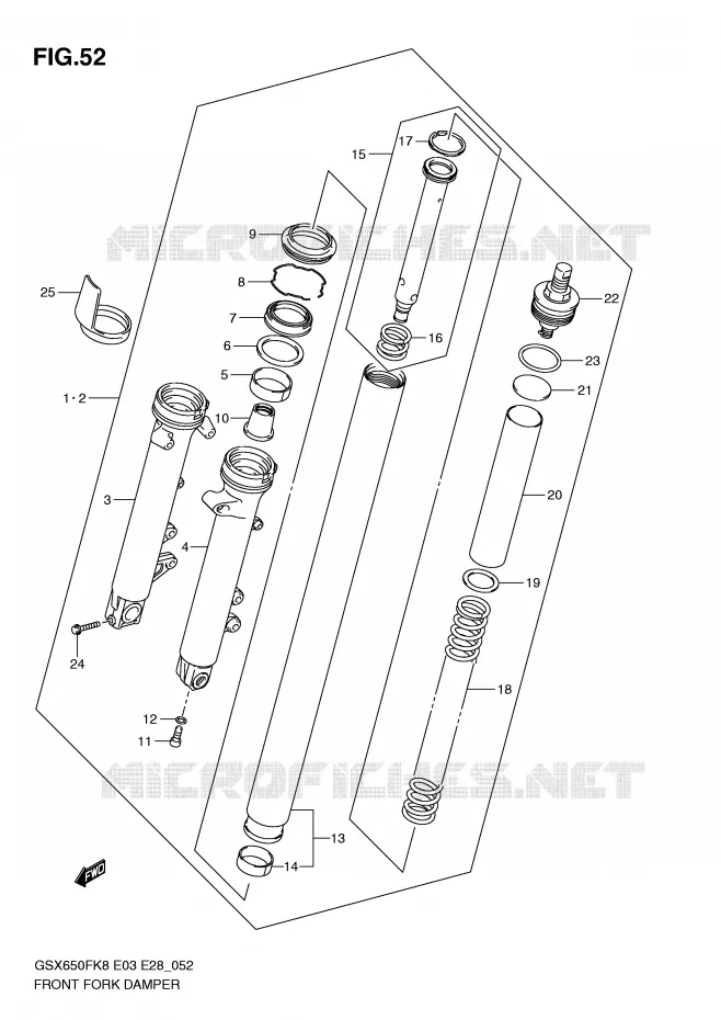 FRONT FORK Suzuki MOTO 650 GSX-F 2010  GSX650FL0(E3/E28)