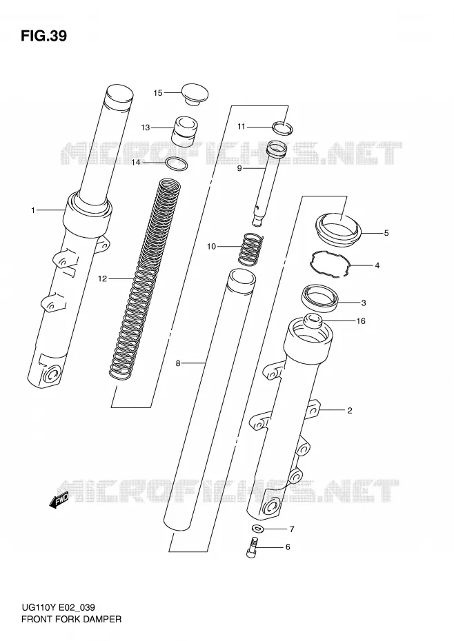 FRONT FORK Suzuki SCOOTER 110 UG 2001  UG110K1(E2)