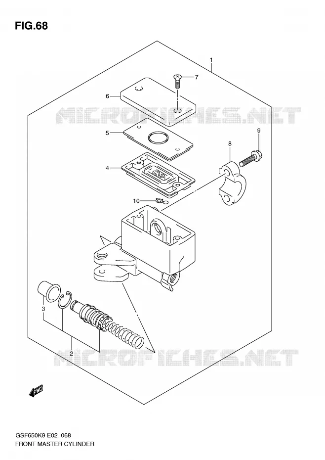 FRONT MASTER CYLINDER (SEE NOTE) Suzuki MOTO 650 BANDIT 2010  GSF650L0(E2)