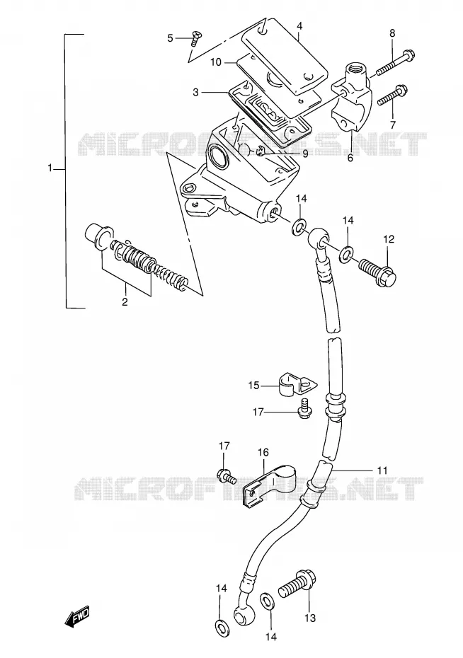 FRONT MASTER CYLINDER Suzuki MOTO 500 GS-E 2000  GS500EY(E2)