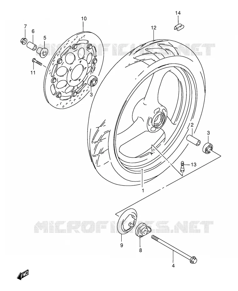 FRONT WHEEL Suzuki MOTO 500 GS-E 2000  GS500EUY(E2)