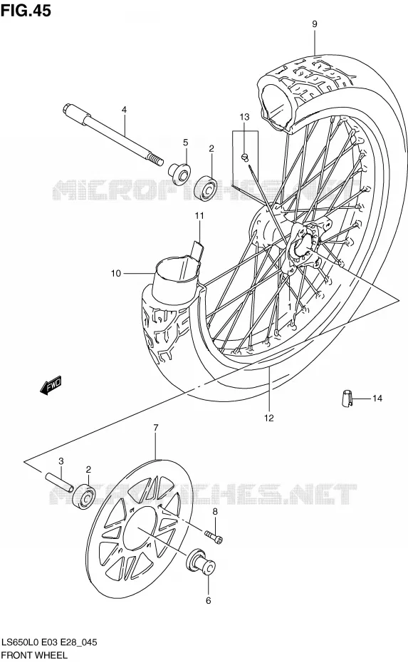 FRONT WHEEL Suzuki MOTO 650 BOULEVARD 2010  LS650L0(E3/E28)