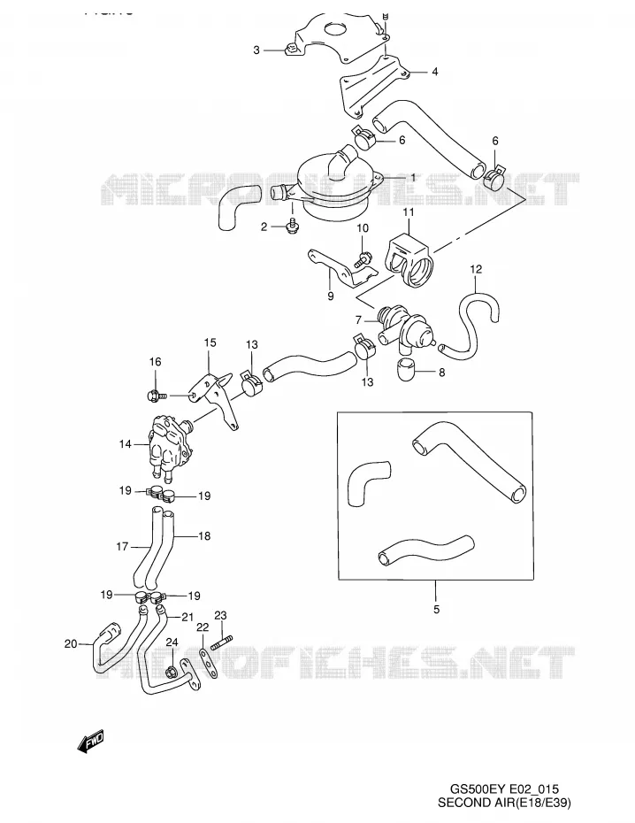 FUEL EVAP SYSTEM (E18,E39) Suzuki MOTO 500 GS-E 2000  GS500EY(E2)