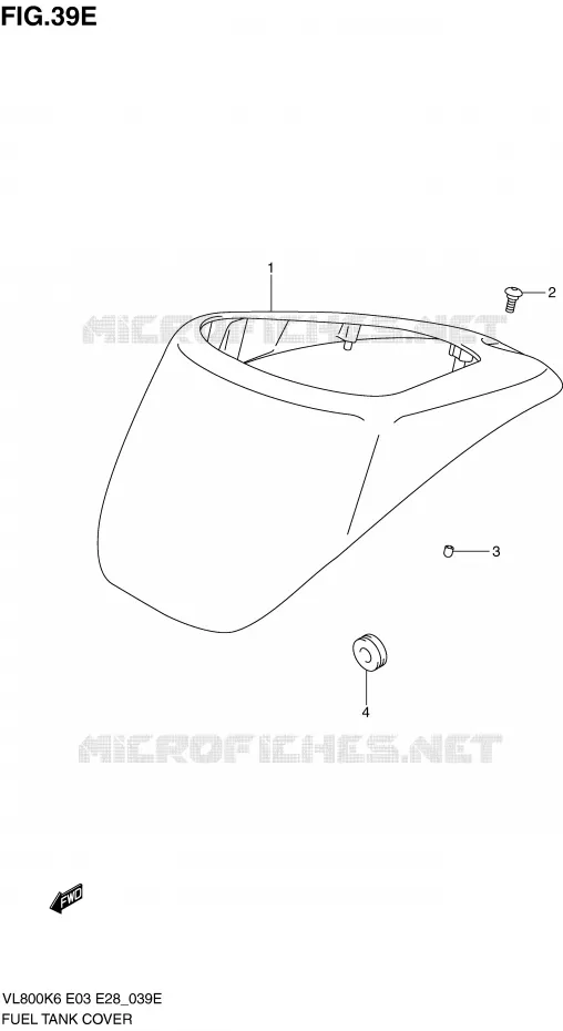 FUEL TANK COVER (MODEL K9/L0) Suzuki MOTO 800 VOLUSIA 2007  VL800CK7(E3/E28)