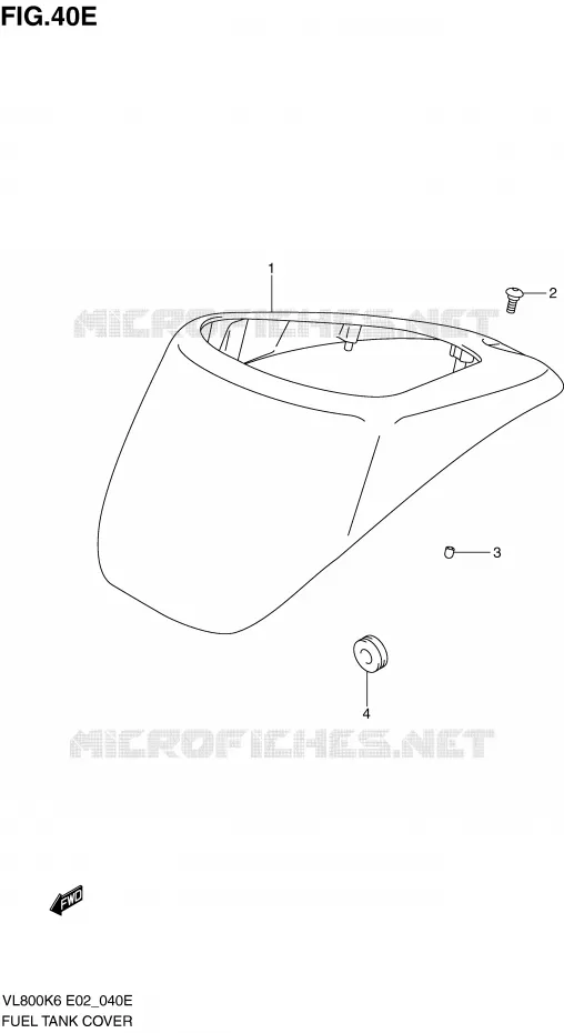 FUEL TANK COVER (MODEL K9/L0) Suzuki MOTO 800 VOLUSIA 2007  VL800UEK7(E2)