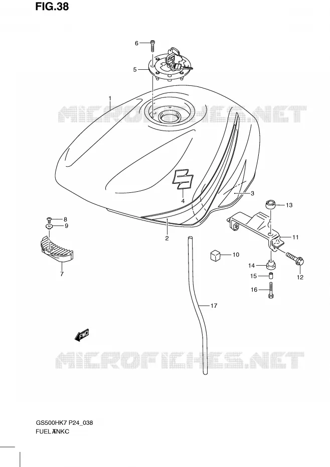 FUEL TANK (MODEL K7) Suzuki MOTO 500 GS-F 2010  GS500FHL0(P24)