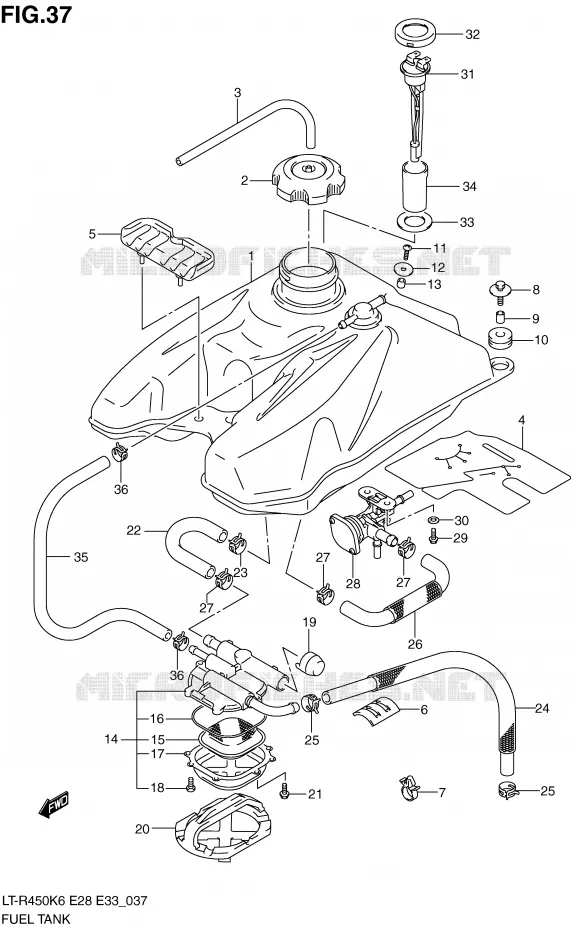 FUEL TANK Suzuki QUAD 450 QUADRACER 2006  LT-R450K6(E28/E33)