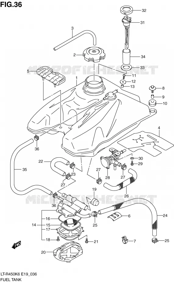 FUEL TANK Suzuki QUAD 450 QUADRACER 2010  LT-R450ZL0(E19)