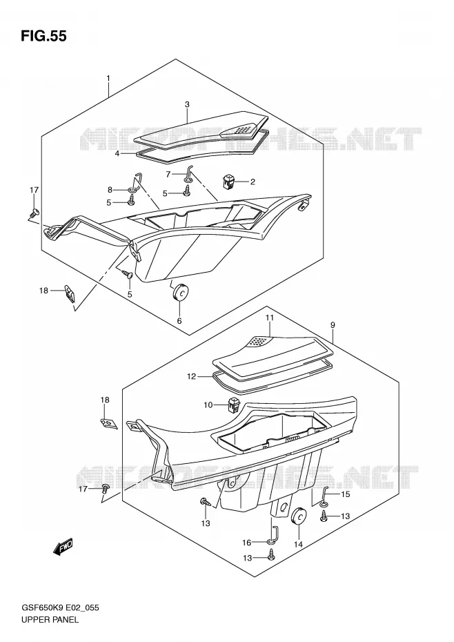 GLOVE BOX (WITH COWLING) Suzuki MOTO 650 BANDIT 2010  GSF650SAL0(E2)