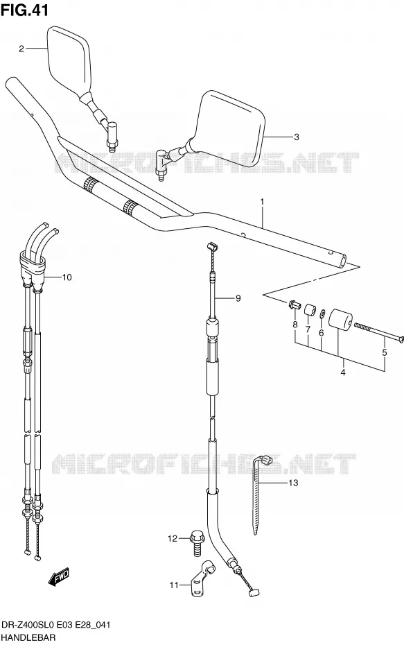 HANDLEBAR Suzuki MOTO 400 DR-Z 2010  DR-Z400SL0(E3/E28)