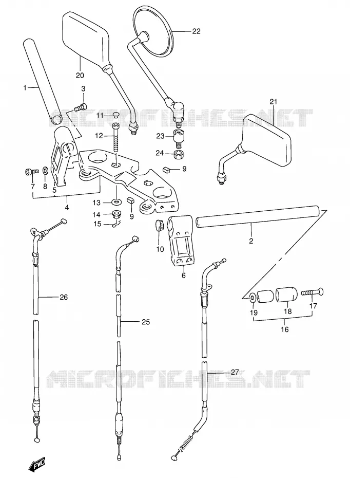 HANDLEBAR Suzuki MOTO 500 GS-E 1999  GS500EUX(E2)