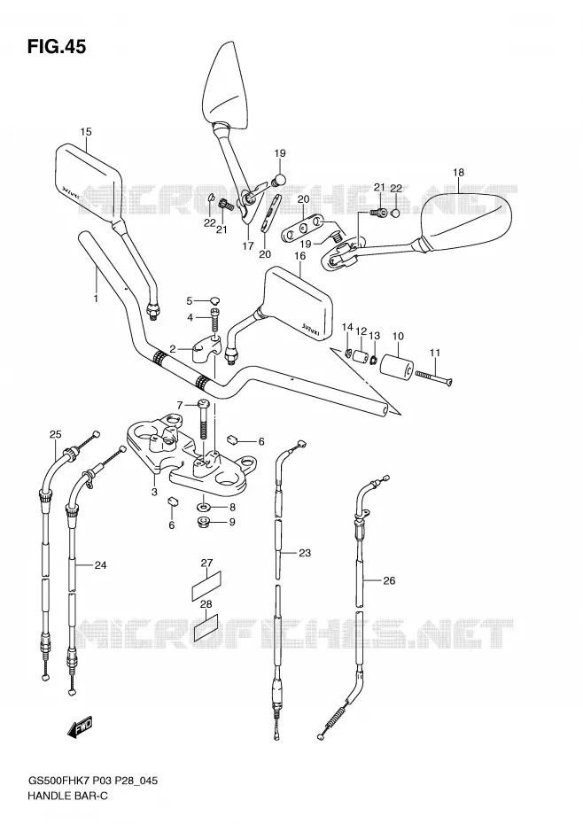 HANDLEBAR Suzuki MOTO 500 GS-F 2009  GS500FHK9(P3)