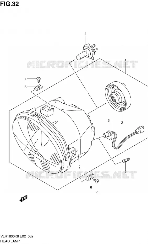 HEADLIGHT Suzuki MOTO 1800 BOULEVARD 2008  VLR1800U2K8(E2)