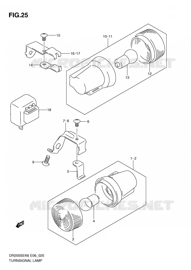 INDICATORS (E6) Suzuki MOTO 200 DR 2009  DR200SEK9(E6)