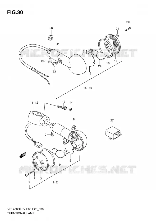 INDICATORS Suzuki MOTO 1400 INTRUDER 2000  VS1400GLPY(E3/E28)