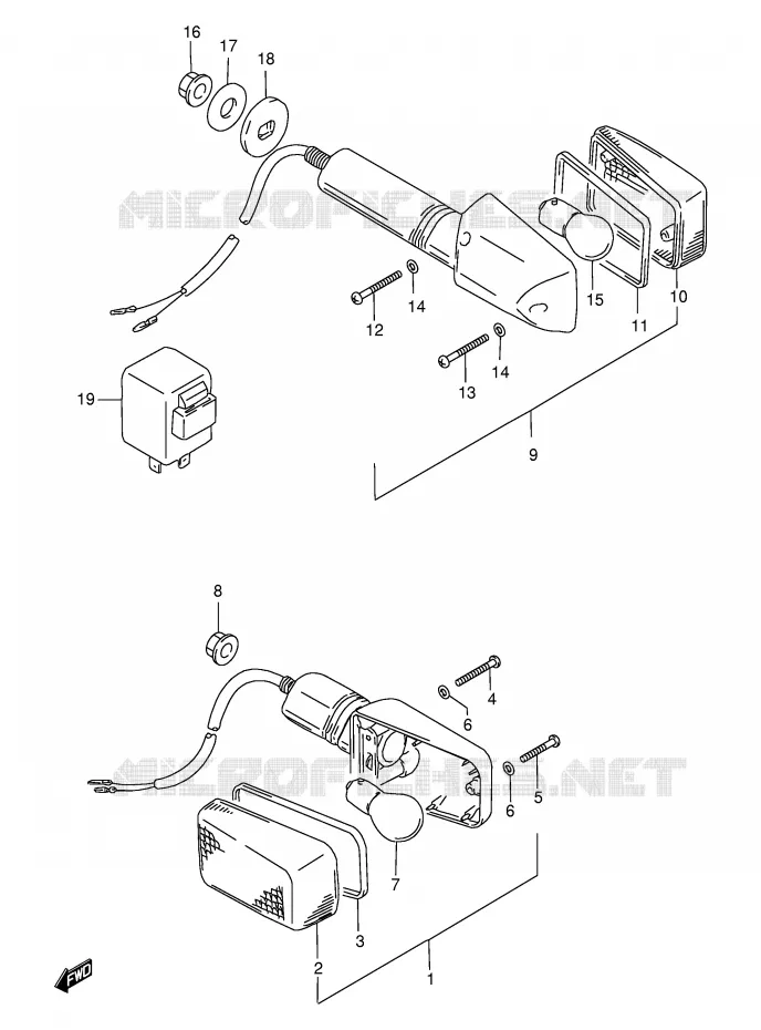 INDICATORS Suzuki MOTO 500 GS-E 1997  GS500EV(E2)