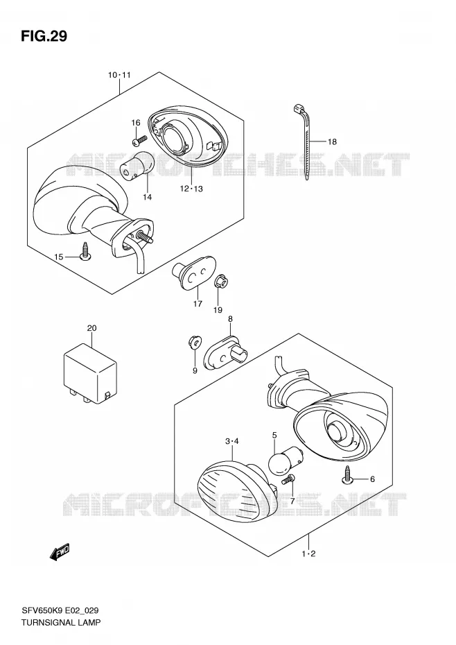 INDICATORS Suzuki MOTO 650 GLADIUS 2010  SFV650UAL0(E2)
