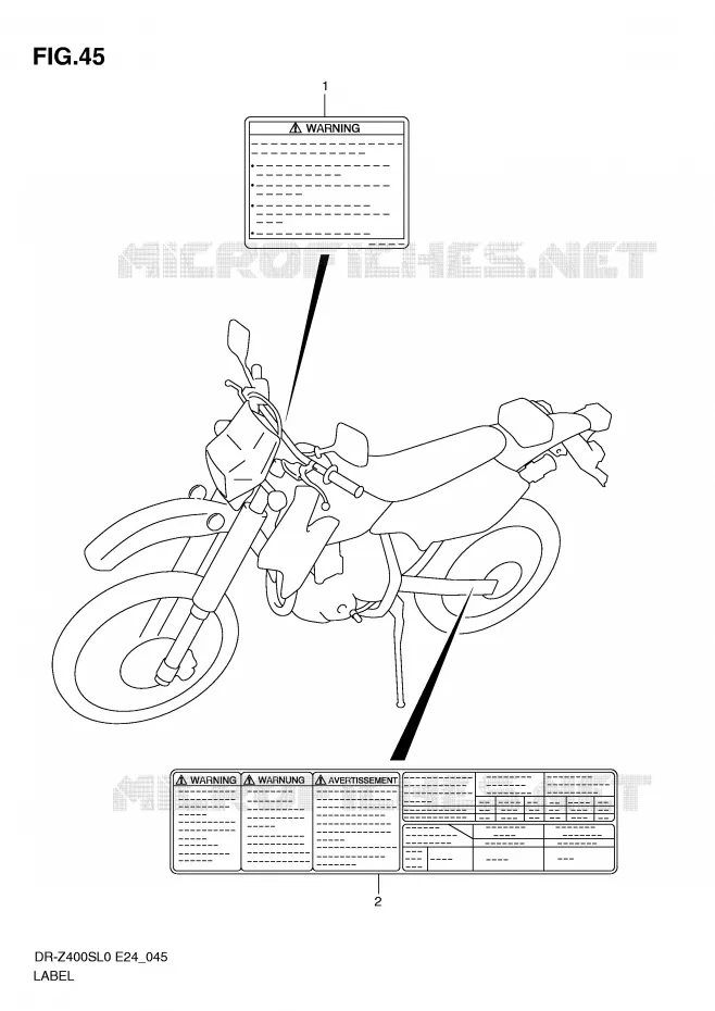 LABEL Suzuki MOTO 400 DR-Z 2010  DR-Z400SL0(E24)