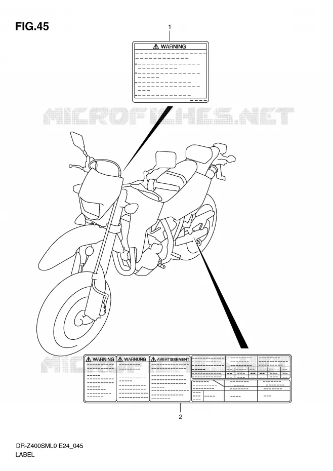 LABEL Suzuki MOTO 400 DR-Z 2010  DR-Z400SML0(E24)