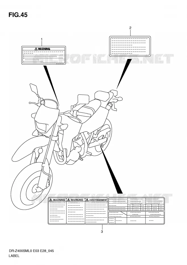LABEL Suzuki MOTO 400 DR-Z 2010  DR-Z400SML0(E3/E28)