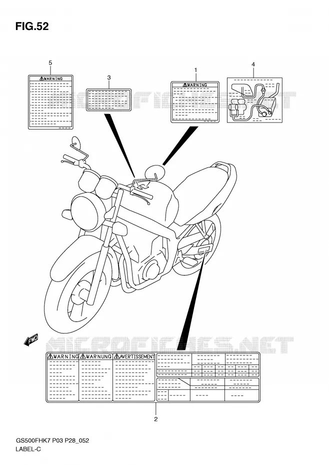LABEL Suzuki MOTO 500 GS-E 2007  GS500HK7(P3)