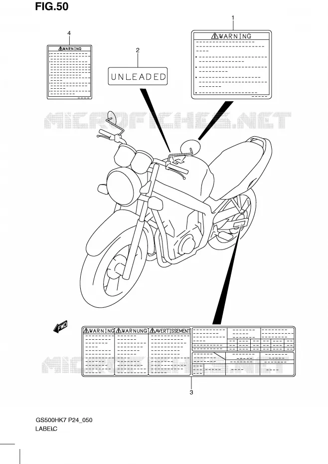 LABEL Suzuki MOTO 500 GS-F 2007  GS500FHK7(P24)