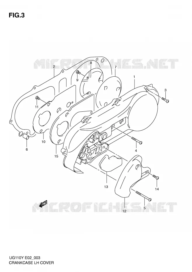 LEFT CRANKCASE COVER Suzuki SCOOTER 110 UG 2000  UG110Y(E2)