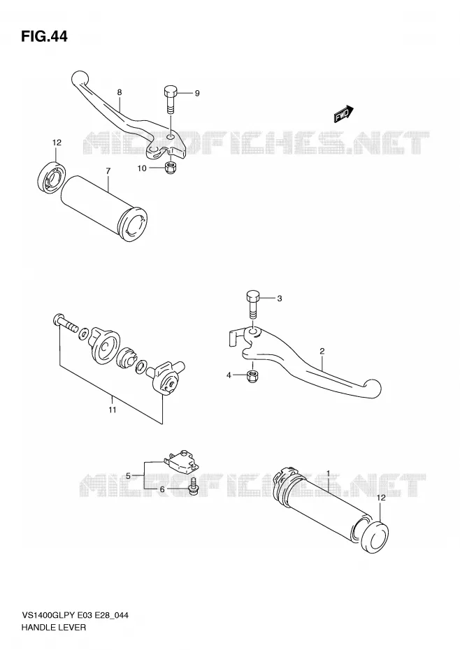 LEVERS - HANDGRIPS Suzuki MOTO 1400 INTRUDER 2000  VS1400GLPY(E3/E28)