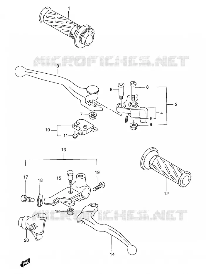 LEVERS - HANDGRIPS Suzuki MOTO 500 GS-E 2000  GS500EY(E2)