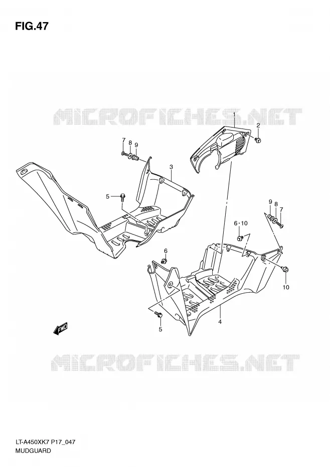 MUDGUARD Suzuki QUAD 450 KINGQUAD 2009  LT-A450XK9(P17)