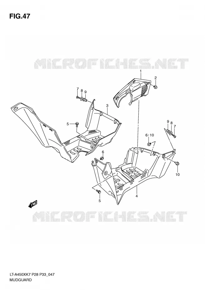 MUDGUARD Suzuki QUAD 450 KINGQUAD 2009  LT-A450XK9(P28/P33)