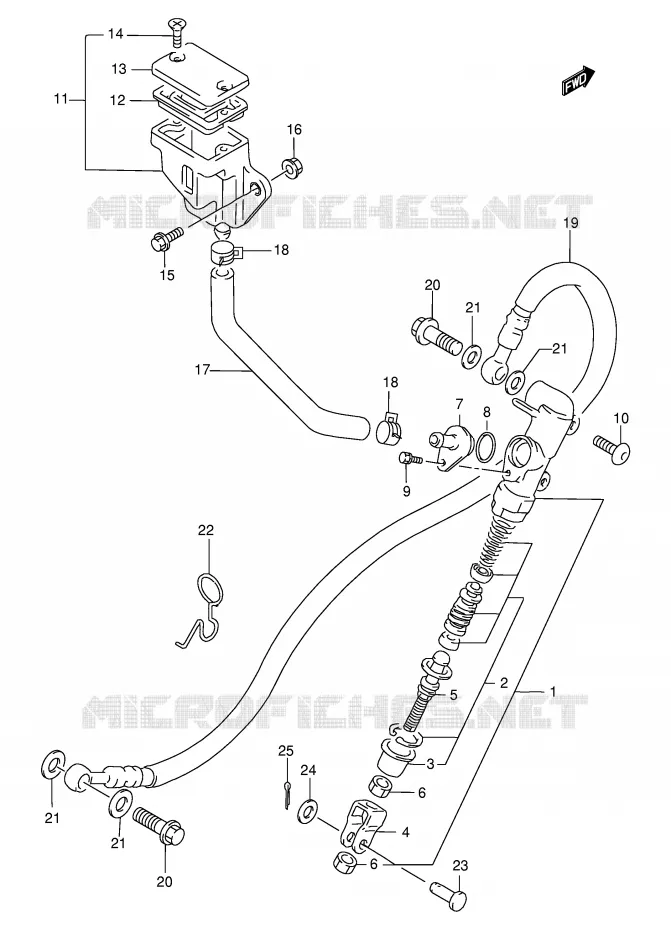 REAR BRAKE MASTER CYLINDER Suzuki MOTO 500 GS-E 2000  GS500EY(E2)