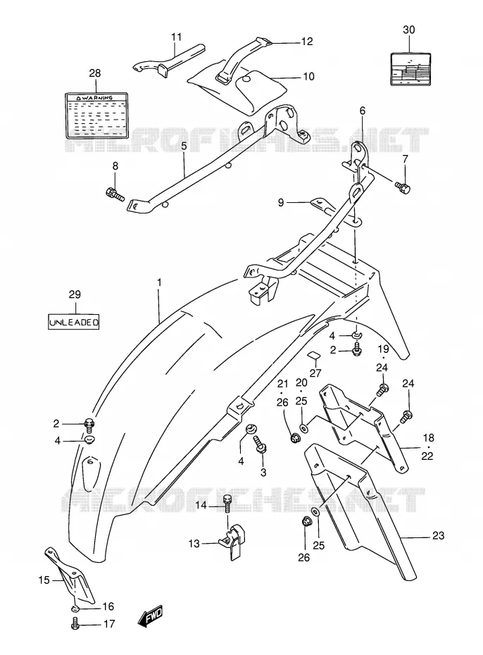 REAR FENDER (MODEL Y) Suzuki MOTO 500 GS-E 1999  GS500EX(E2)