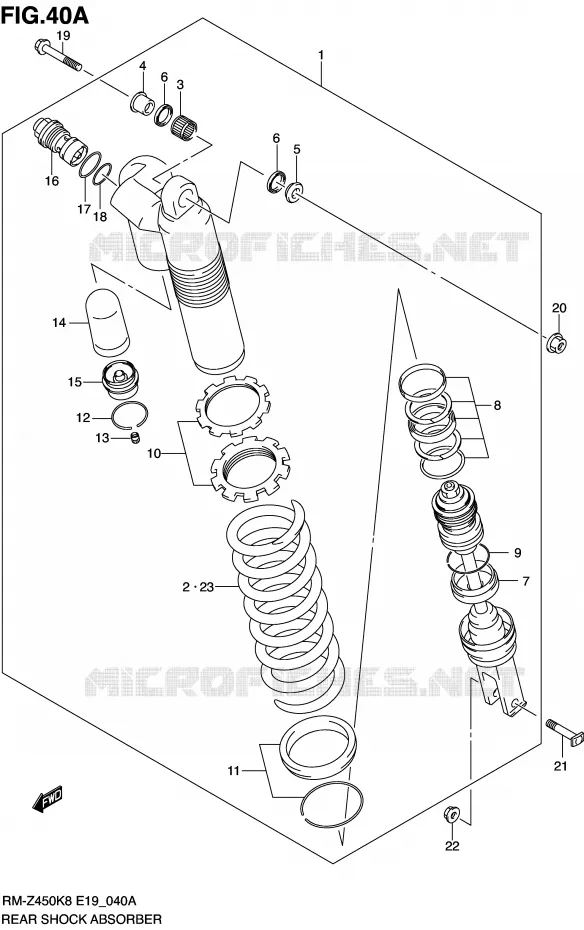 REAR SHOCK ABSORBER (RM-Z450L0/L1) Suzuki MOTO 450 RM-Z 2012  RM-Z450L1(E19)
