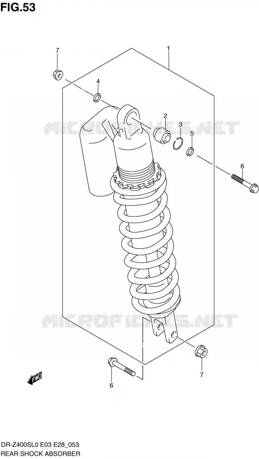 REAR SHOCK ABSORBER Suzuki MOTO 400 DR-Z 2010  DR-Z400SL0(E3/E28)