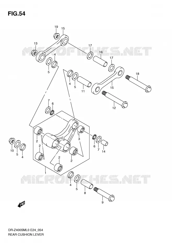 SHOCK ABSORBER LINKAGE Suzuki MOTO 400 DR-Z 2010  DR-Z400SML0(E24)