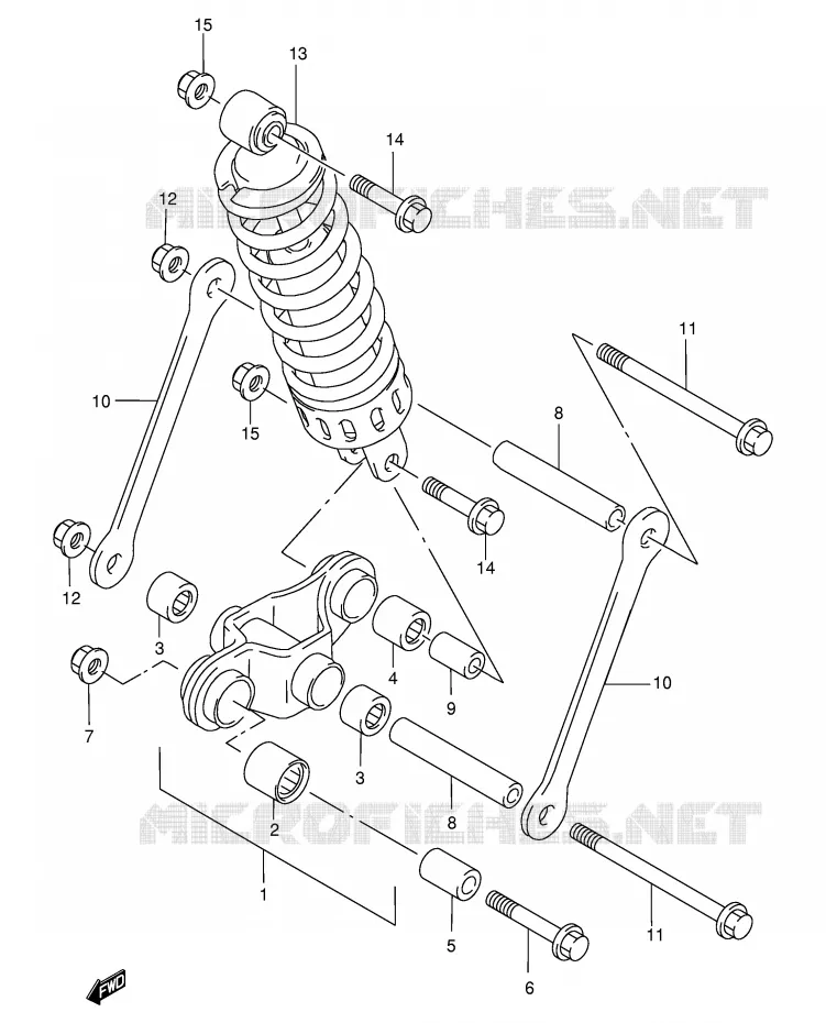 SHOCK ABSORBER LINKAGE Suzuki MOTO 500 GS-E 1998  GS500EUW(E2)