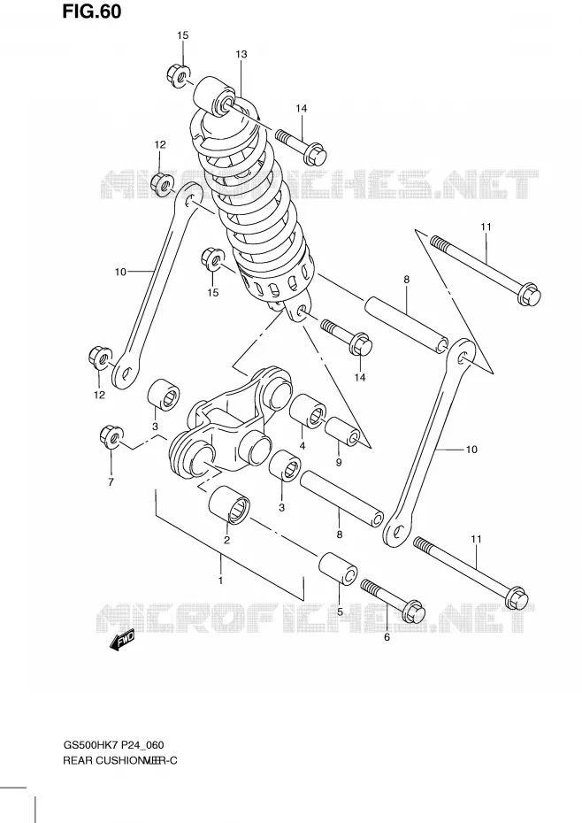 SHOCK ABSORBER LINKAGE Suzuki MOTO 500 GS-E 2010  GS500HL0(P24)