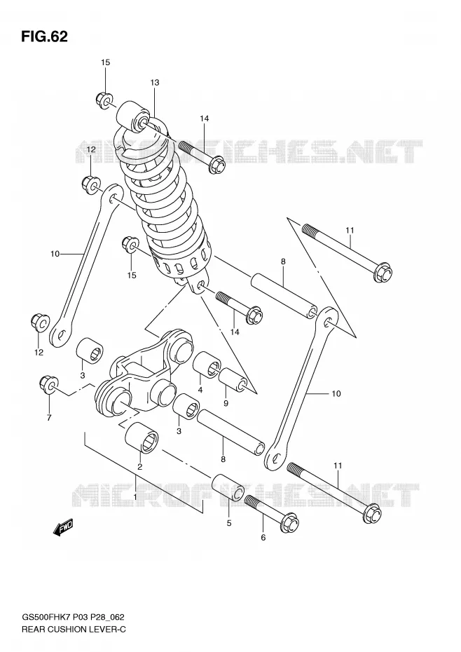 SHOCK ABSORBER LINKAGE Suzuki MOTO 500 GS-F 2008  GS500FHK8(P3)