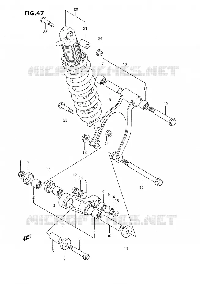 SHOCK ABSORBER LINKAGE Suzuki MOTO 650 DR 1992  DR650RN(E4)